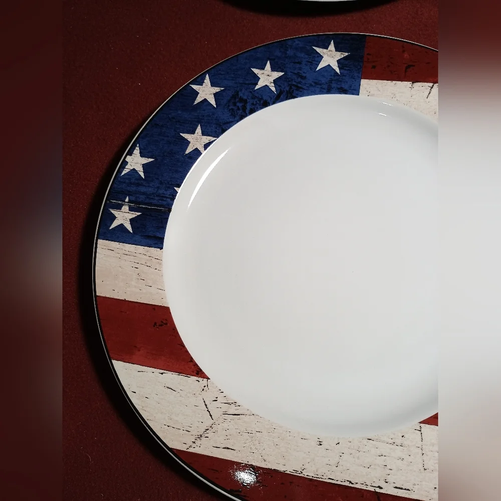 Lot of 2 Warren Kimble Dinner Plates Colonial Sakura New 11 in